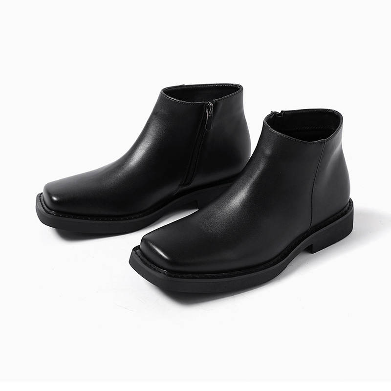 Men Formal Wear With Boots - Luxe Mode Zwarte Heren Casual Leren