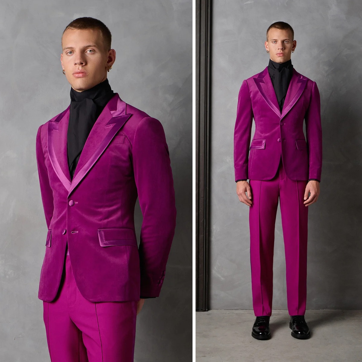 Men Formal Wear Modern - Chique mannen trouwpakken fluweel 2-delig set