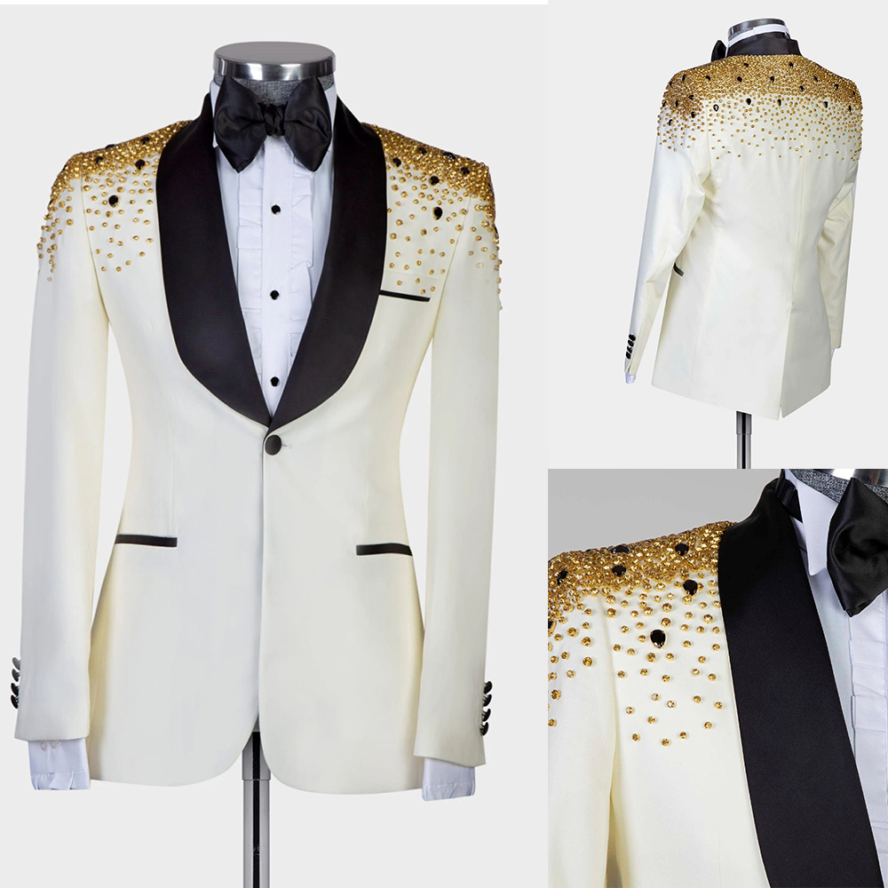 Men Formal Wear Modern - Man Luxe Kristallen Kralen Pakken Mannen