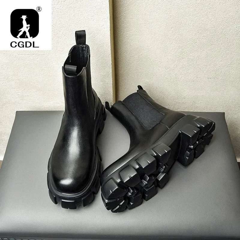 Men Formal Wear With Boots - Echt leer Dikke zolen Heren Laarzen