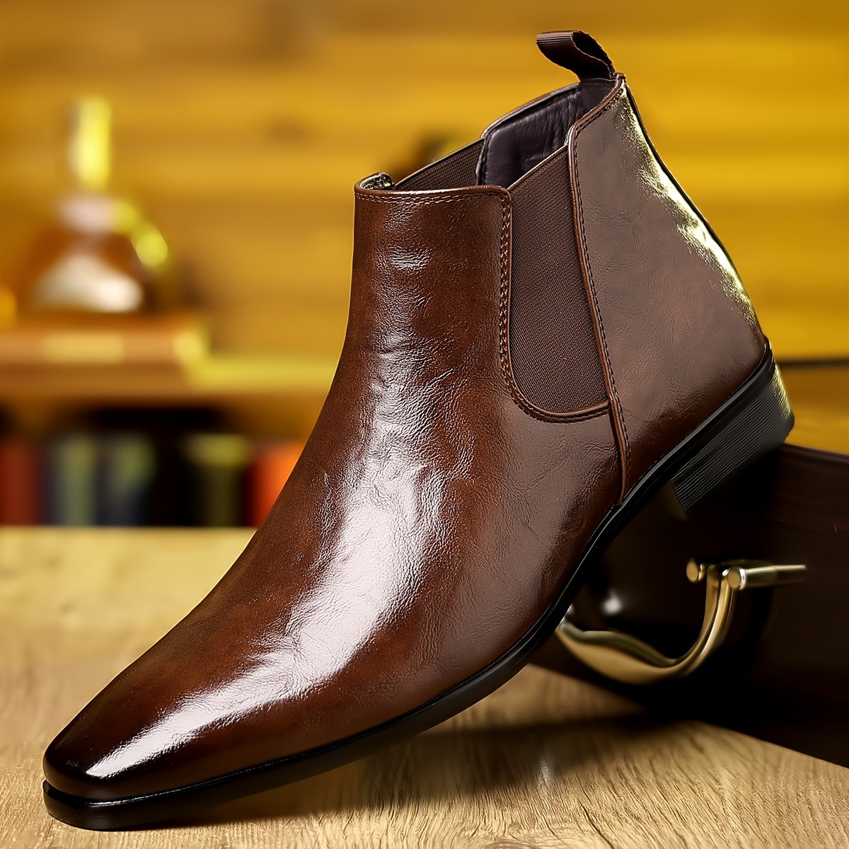 Men Formal Wear With Boots - Chelsea Boots, leren laarzen, herfst, comfortabele