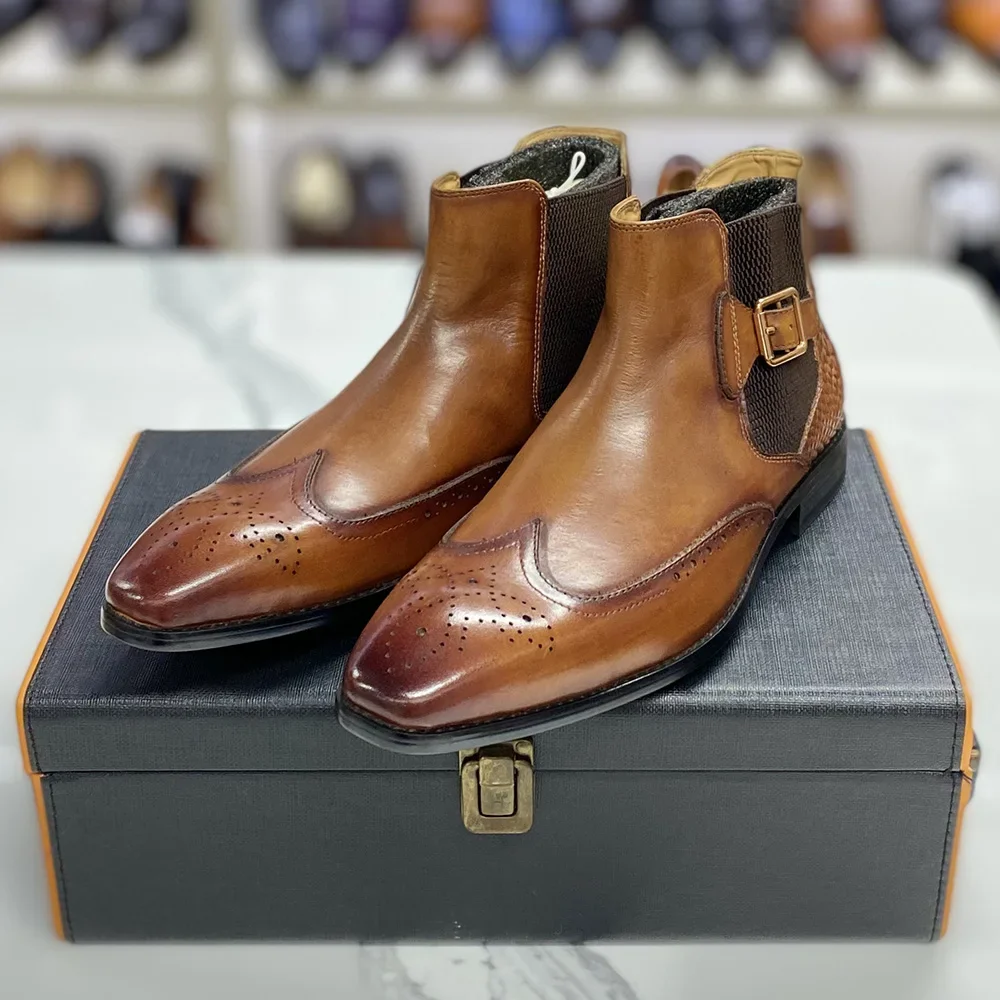 Enkellaarzen van echt rundleer - Men Formal Wear With Boots recensie en prijs